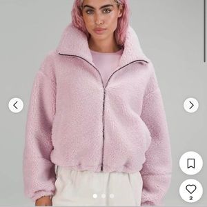 RARE Lululemon Pink Cinchable Fleece Zip-Up